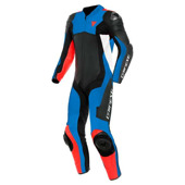 ASSEN 2 1 PC. PERF. LEATHER SUIT - Zwart-Blauw-Rood