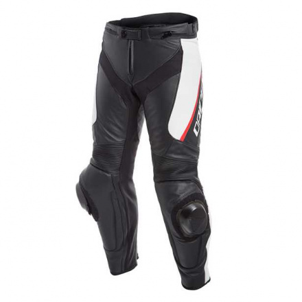 Dainese DELTA 3 LEATHER PANTS, Zwart-Wit-Rood (1 van 1)