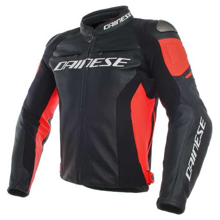 Dainese RACING 3 LEATHER JACKET, Zwart-Rood (1 van 1)