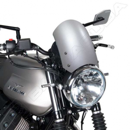 Windscherm Classic Aluminium Moto Guzzi V7 - Zwart