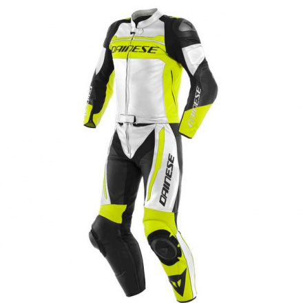 Dainese MISTEL 2PCS LEATHER SUIT, Wit-geel-fluor-zwart (1 van 2)