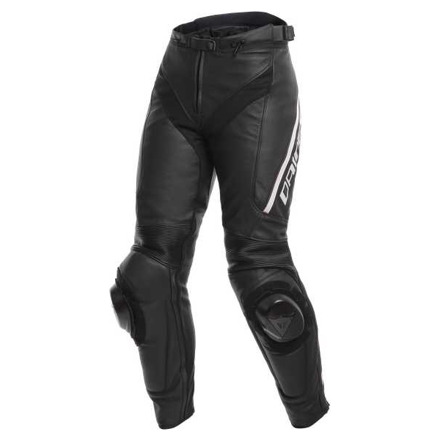 Dainese DELTA 3 LEATHER PANTS, Zwart-Wit (1 van 1)