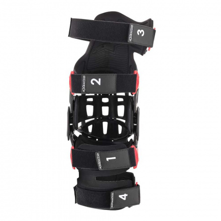 Alpinestars Bionic-10 Carbon Knee Brace Left, Zwart-Rood (2 van 3)