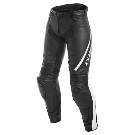 Assen Perforated Dames Leren Motorbroek - Zwart-Wit