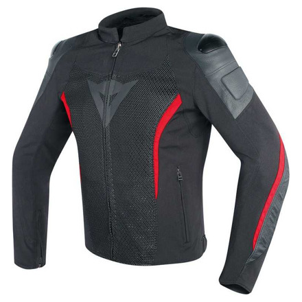 Dainese Mig Tex Leren Motorjas, Zwart-Rood (1 van 1)