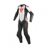 LAGUNA SECA 4 1PC PERF. LADY LEATHER SUIT - Zwart-Wit-Rood