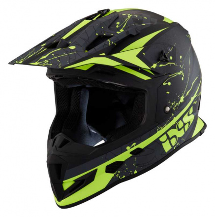 361 2.0 Motorhelm - Mat Zwart-Geel-Fluor