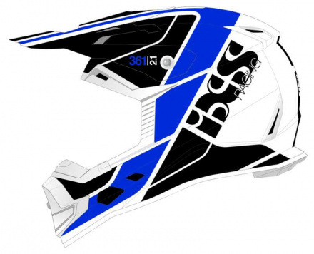 IXS Motorcross Helm 361 2.1, Mat Zwart-Blauw-Wit (1 van 3)