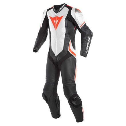 LAGUNA SECA 4 1PC S/T PERF. LEATHER SUIT - Zwart-Wit-Rood