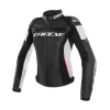 Dainese RACING 3 PERF. LADY LEATHER JACKET, Zwart-Wit-Roze (Afbeelding 2 van 2)