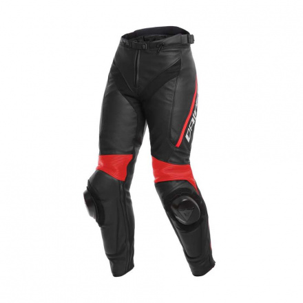 Dainese DELTA 3 LADY LEATHER PANTS, Zwart-Rood (1 van 2)