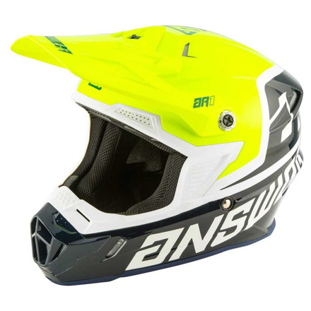 AR1 Helm - Wit-geel-fluor-zwart