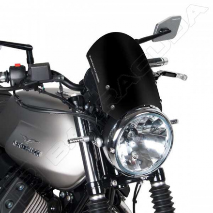Barracuda Windscherm Classic Aluminium Moto Guzzi V7, Zwart (2 van 2)