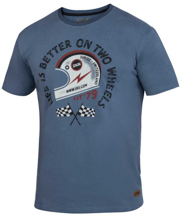 iXS T-Shirt On Two Wheels - Blauw-Wit