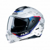 HJC Motorhelm , C80 Bult, Wit-Blauw (Afbeelding 2 van 3)