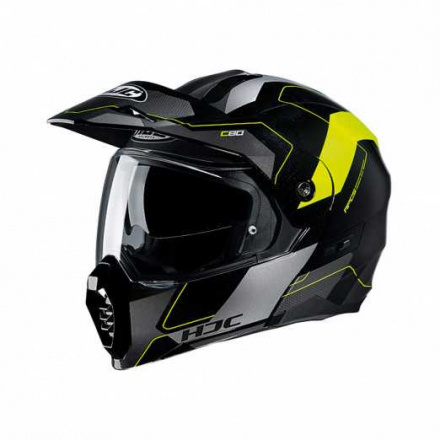 Motorhelm , C80 Rox - Zwart-Geel