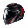 HJC Motorhelm , F70 carbon Eston, Zwart-Rood (Afbeelding 1 van 3)