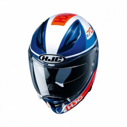 HJC Motorhelm , F70 Tino, Blauw-Oranje (3 van 3)