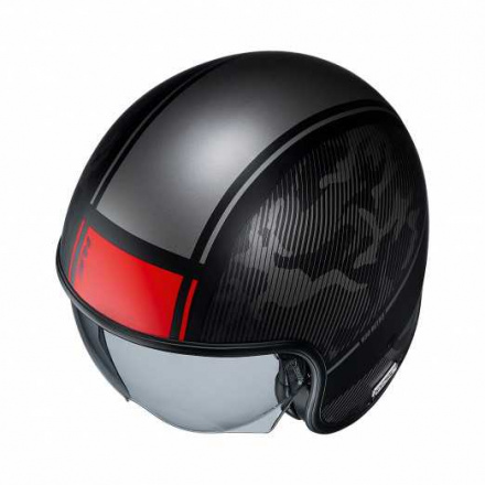 HJC Motorhelm , V30 Alpi, Grijs-Rood (3 van 3)