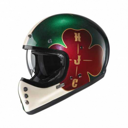HJC Motorhelm , V60 Ofera, Rood-Groen-Zwart (1 van 2)