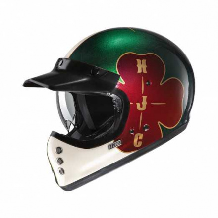 HJC Motorhelm , V60 Ofera, Rood-Groen-Zwart (2 van 2)