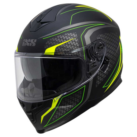 iXS Full Face Helmet iXS1100 2.4 - Mat Zwart-Fluor-Geel