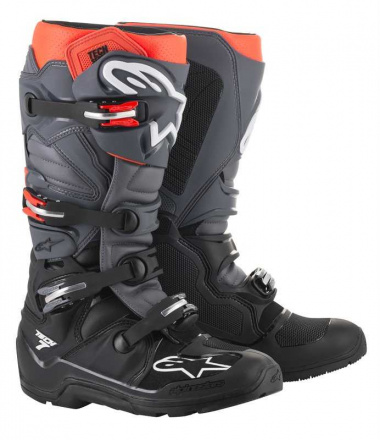 Alpinestars Tech 7 Enduro, Zwart-Grijs-Rood (1 van 1)