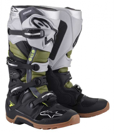 Alpinestars Tech 7 Enduro, Zwart-Zilver-Groen (1 van 1)