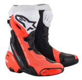 Supertech R Vented Motorlaarzen - Zwart-Wit-Rood-Fluor