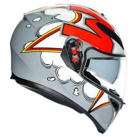 AGV K3 SV E2205 MULTI MPLK BUBBLE Integraalhelm, Wit-Grijs-Rood (3 van 7)