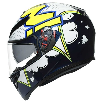 AGV K3 SV E2205 MULTI MPLK BUBBLE Integraalhelm, Blauw-Geel-Wit (3 van 7)