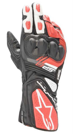 Alpinestars SP-8 V3 Motorhandschoenen, Zwart-Wit-Rood (1 van 1)