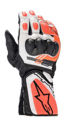 Alpinestars SP-8 V3 Motorhandschoenen, Zwart-Wit-Rood-Fluor (1 van 1)