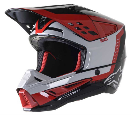 Alpinestars S-M5 BEAM HELMET ECE, Zwart-Grijs-Rood (1 van 1)