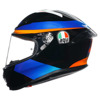 AGV K6 S  E2206 MPLK MARINI SKY RACING TEAM 2021, Zwart-Oranje-Blauw (Afbeelding 3 van 6)