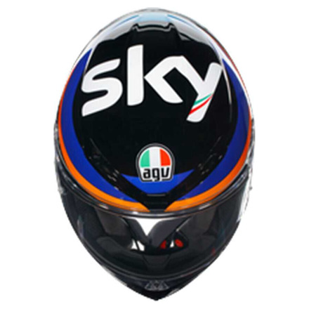 AGV K6 S  E2206 MPLK MARINI SKY RACING TEAM 2021, Zwart-Oranje-Blauw (5 van 6)