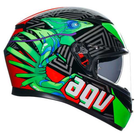 AGV K3 E2206 MPLK KAMALEON Integraalhelm, Zwart-Rood-Groen (3 van 7)