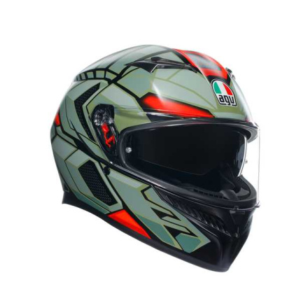 AGV K3 E2206 MPLK DECEPT Integraalhelm, Zwart-Groen-Rood (1 van 7)