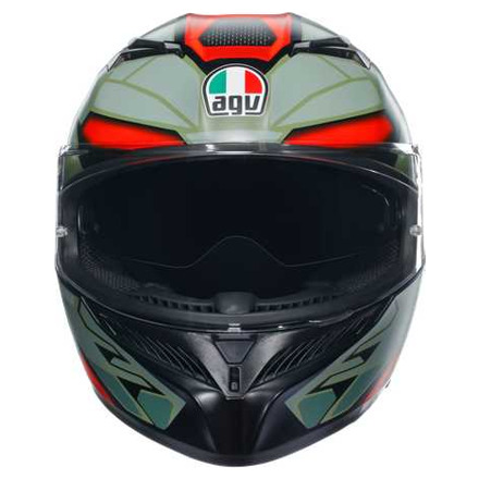 AGV K3 E2206 MPLK DECEPT Integraalhelm, Zwart-Groen-Rood (2 van 7)