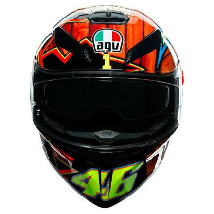 AGV K3 SV  E2205 TOP MPLK ROSSI MUGELLO 2004, Zwart-Rood-Geel (2 van 7)