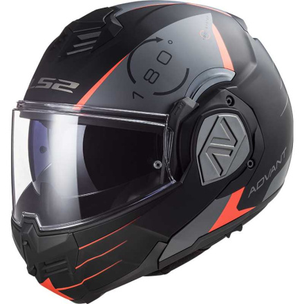 FF906 Advant Codex Systeemhelm - Zwart-Grijs-Rood