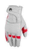 Calvin Motorhandschoenen - Licht Grijs-Rood