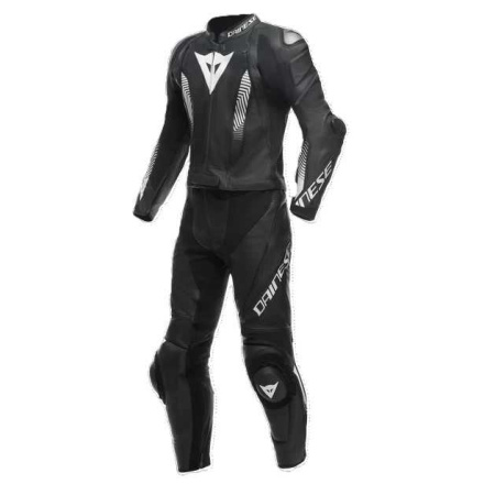 Laguna Seca 5 Perf. 2pc Leather Suit - Zwart-Wit