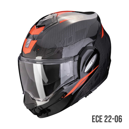 EXO-Tech Evo Carbon Rover Systeemhelm - Zwart-Rood