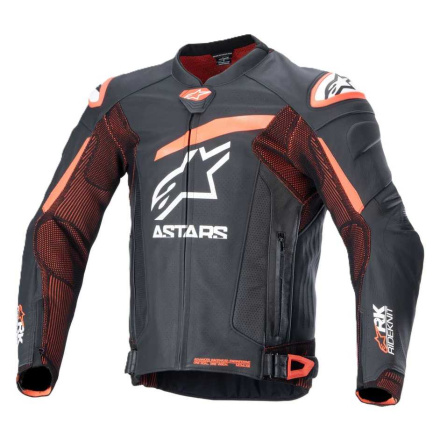 GP Plus R V4 Rideknit Leren Motorjas - Zwart-Rood