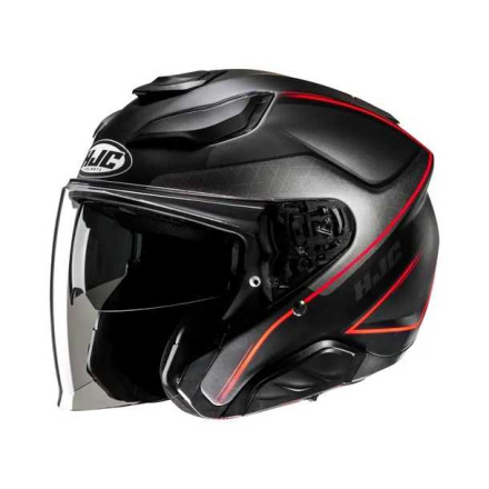 F31 Ludi Jet Helm - Zwart-Rood