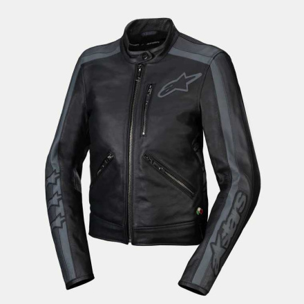 Alpinestars Stella Dyno Leren Motorjas, Zwart-Grijs (1 van 2)