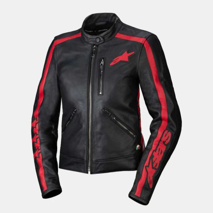 Alpinestars Stella Dyno Leren Motorjas, Zwart-Rood (1 van 2)