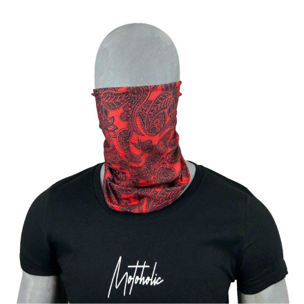 Motoholic Scarf, Zwart-Rood (1 van 1)