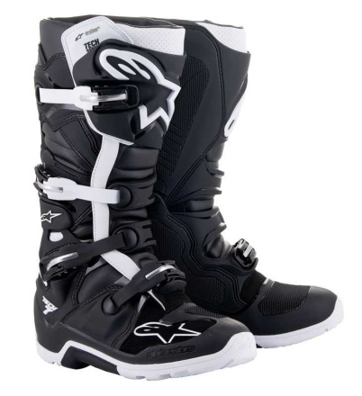Tech 7 Enduro Drystar Motorlaazen - Zwart-Wit